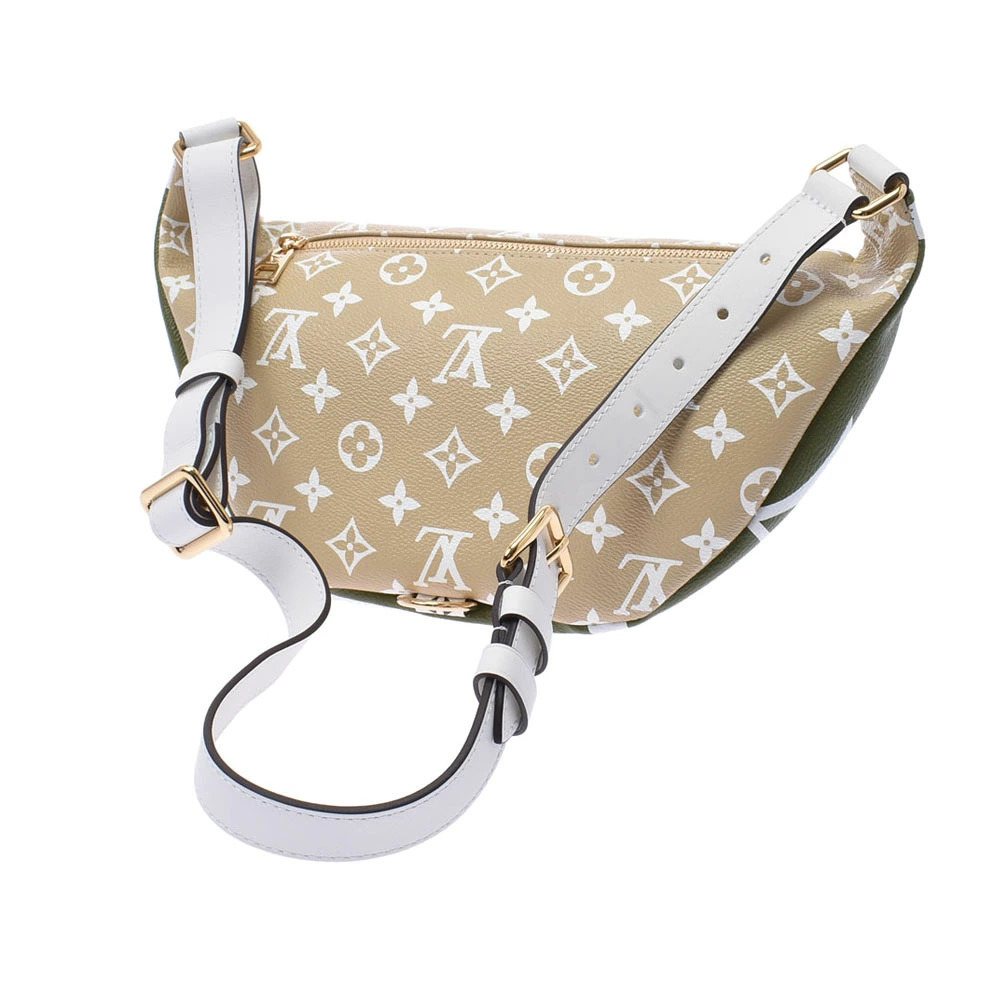 Louis Vuitton Giant Belt Bum Bag Crossbody Green Khaki Bum Body Brown Monogram